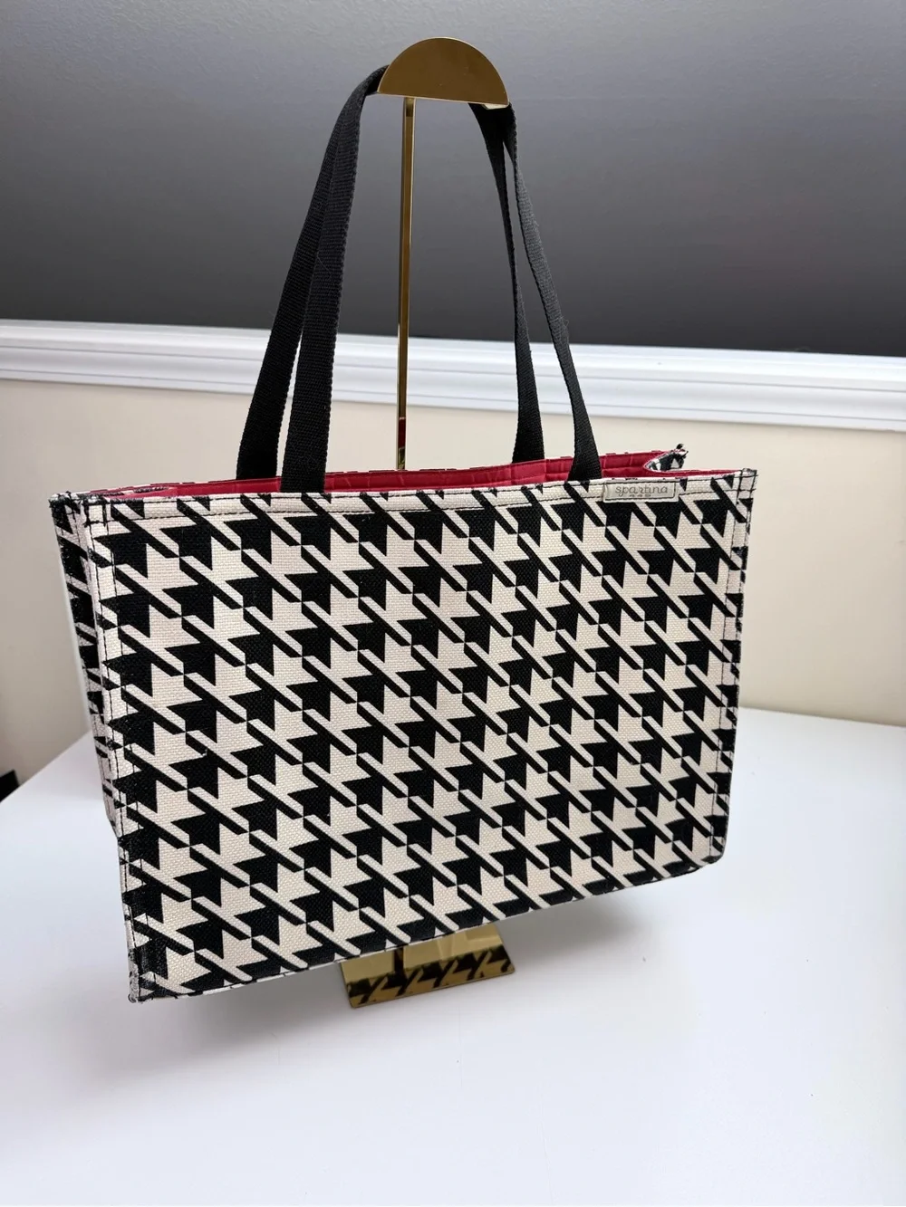 Rare Large Spartina 449 Houndstooth Print Tote Bag